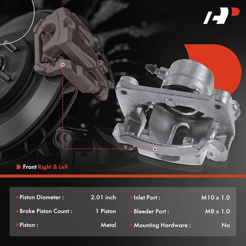 A-Premium Disc Brake Caliper Assembly with Bracket Compatible with Select Mazda Models - Miata 1994 1995 1996 1997 1998 1999 2000 2001 2002 2003 2004 2005, L4 1.8L - Front Driver and Passenger Side in Saudi Arabia