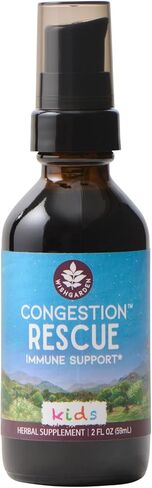 WishGarden Herbs Congestion Rescue Immune Support for Kids - Plant-Based Immune Support and Decongestant w/Elderflower, Wild Cherry Bark & Yerba Santa, Supports Upper & Lower Respiratory Systems, 2oz in Kuwait