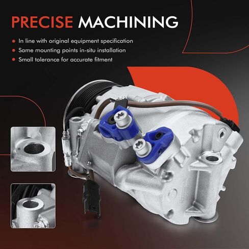 A-Premium Air Conditioner AC Compressor with Clutch Compatible with BMW X5 2007-2010, X3 2008-2010, X6 2008-2010, L6 3.0L, Without Adaptive Drive, 6 Grooves, CSE717 Compressor in Saudi Arabia