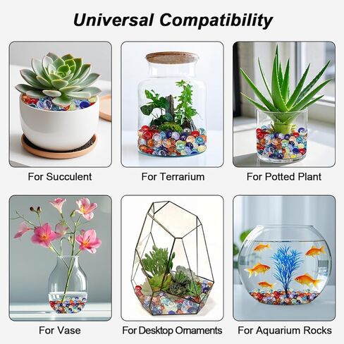 Mini Glass Gems for Vase,Mixed Colour Glass Stones Flat Bottom Marble Beads for Aquarium Fish Tank Planter Crafts Home Decorative Art Craft Vase Filler (Colorful, 1 Pound) in Saudi Arabia