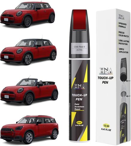 XNA Chili Red II(C74) لطلاء MINI Touch Up، مزيل خدوش السيارة 2 في 1 مع طرف قلم وفرشاة، لون مطابق تمامًا لإصلاح خدوش طلاء السيارة، رقائق وخدوش سريعة وسهلة الإصلاح in Kuwait