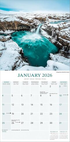 تقويم الشلالات 2026 | تقويم حائط لمدة 12 شهرًا | أفونسايد للنشر | تغليف مجاني من البلاستيك in Saudi Arabia