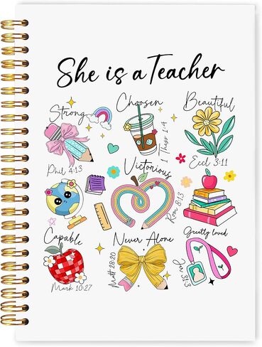 هدايا مدرس الفن من واردوس، دفتر ملاحظات حلزوني مقاس 5.5 × 8.3، هدايا تقدير المعلم، هدايا اليوم الأول للمدرسة للمعلمين in Kuwait