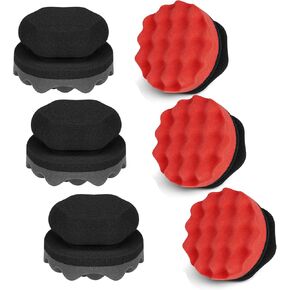 3 Pack Large Tire Dressing Applicator Pads, Wavy Contour Tire Polish Sponge for Applying Tire Shine,Tire Wet, Tire Gel, Or Tire Balm (Red, green, blue in Saudi Arabia