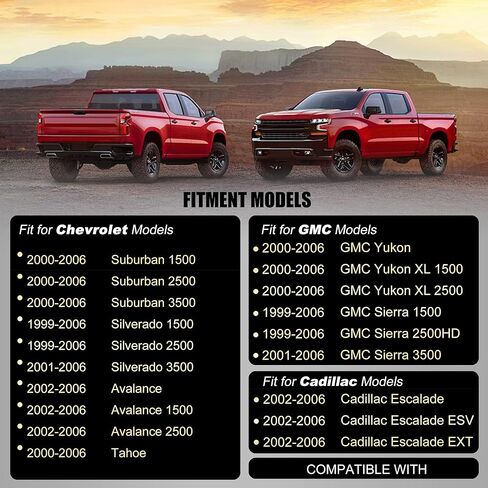 مقبض مسند ذراع للباب الأمامي والراكب من KAIRAY 12472876 متوافق مع 1999-2006 Chevy Suburban Silverado Sierra Tahoe Avalanche Escalade & GMC Yukon، أسود in Kuwait