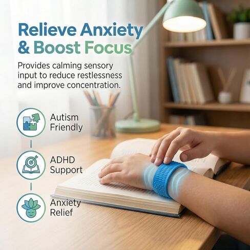 Textured Silicone Slap Bracelets 6 Pack, Sensory Fidget Toys for Kids & Adults with Anxiety Autism ADHD, Wearable Stress Relief for Classroom, Office Desk, Travel Calming Toys in Saudi Arabia