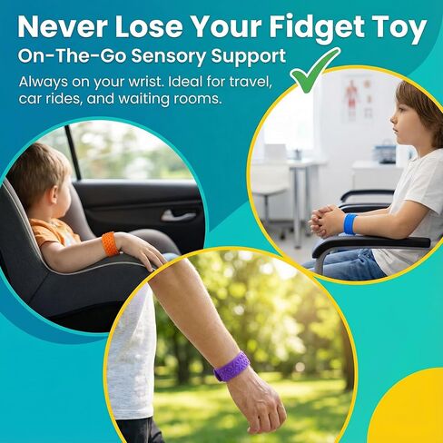 Textured Silicone Slap Bracelets 6 Pack, Sensory Fidget Toys for Kids & Adults with Anxiety Autism ADHD, Wearable Stress Relief for Classroom, Office Desk, Travel Calming Toys in Saudi Arabia