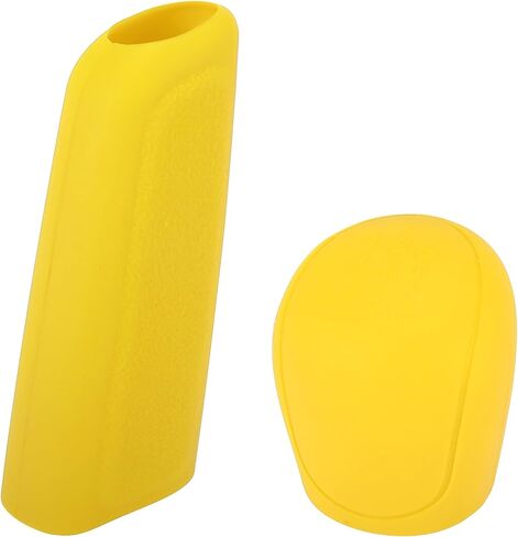 X AUTOHAUX غطاء فرامل اليد للسيارة، غطاء مقبض ناقل الحركة، مجموعة حماية ناقل الحركة من السيليكون العالمي باللون الأصفر in Kuwait