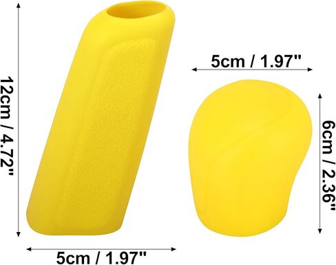 X AUTOHAUX غطاء فرامل اليد للسيارة، غطاء مقبض ناقل الحركة، مجموعة حماية ناقل الحركة من السيليكون العالمي باللون الأصفر in Kuwait