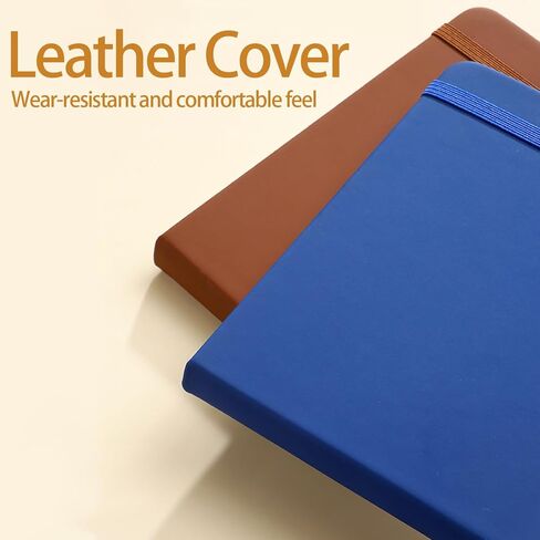 Journal Notebook, (Gift 6 Highlighters & 6 Pens), 200 Pages, A5 Medium Size (5.7'' x 8.3'') Notepad,for Men & Women, Journaling, Writing, Work & Office, Leather Hardcover, 80 GSM Thick Paper (Brown) in Saudi Arabia