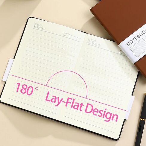 Journal Notebook, (Gift 6 Highlighters & 6 Pens), 200 Pages, A5 Medium Size (5.7'' x 8.3'') Notepad,for Men & Women, Journaling, Writing, Work & Office, Leather Hardcover, 80 GSM Thick Paper (Brown) in Saudi Arabia