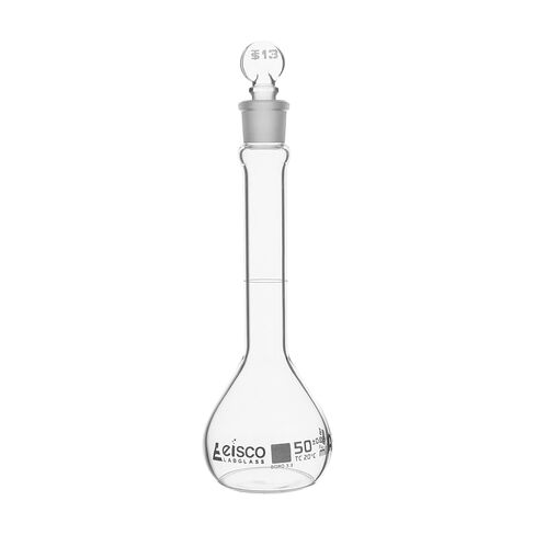 دورق حجمي من EISCO، 10 مل - الفئة A، ASTM - التسامح ± 0.020 مل - سدادة زجاجية - مفرد، تخرج أبيض in Saudi Arabia