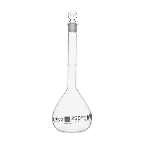 دورق حجمي من EISCO، 10 مل - الفئة A، ASTM - التسامح ± 0.020 مل - سدادة زجاجية - مفرد، تخرج أبيض in Saudi Arabia