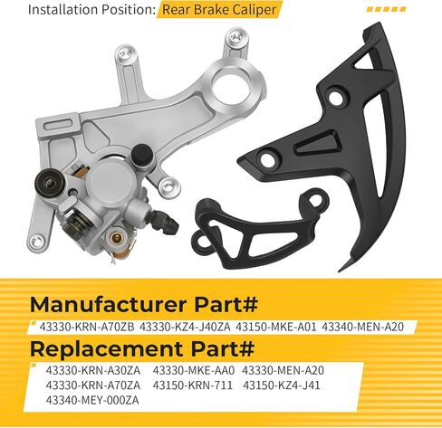 M MATI Rear Brake Caliper & Disc Caliper Cover Guard for Honda CR125R CR250R 2002-2007 CRF250R CRF250X CRF250RX 2004-2024 CRF450R CRF450X CRF450L CRF450RX CRF450RL CRF450RWE 2002-2024 43330-KRN-A70ZB in Saudi Arabia