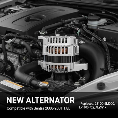 مولد كهربائي جديد متوافق مع Nissan Sentra 2000-2001 1.8L، يستبدل 23100-5M000/231005M000 LR1100-722/LR1100722، LR1100722R، AL2391X، 210-3147 in Kuwait