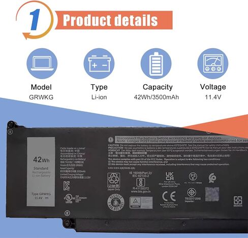 بطارية كمبيوتر محمول ASODI X1W0D متوافقة مع Dell XPS 13 7390 2 في 1 / XPS 13 9310 2 في 1 P103G P103G001 P103G002 Series 52TWH XX3T7 0XX3T7 00FDRT X1WOD MM6M8 0MM6M8 51Wh/6375mAh in Saudi Arabia