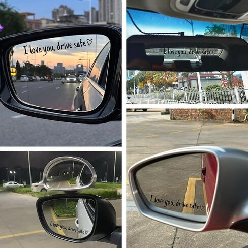 I Love You Drive Safe Mirror Decal for Car Rear View Mirror Stickers Accessories for Women Men Husband Birthday Gifts from Wife Anniversary Presents for Boyfriend Gifts from Girlfriend Romantic Gift in Saudi Arabia