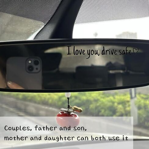I Love You Drive Safe Mirror Decal for Car Rear View Mirror Stickers Accessories for Women Men Husband Birthday Gifts from Wife Anniversary Presents for Boyfriend Gifts from Girlfriend Romantic Gift in Saudi Arabia