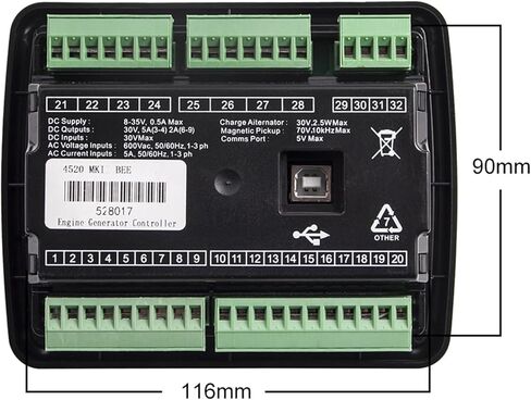 DSE4520 MKII لوحة تحكم مولد الديزل مجموعة المولدات السيارات فشل التيار الكهربائي وحدة التحكم أجزاء المولد in Saudi Arabia