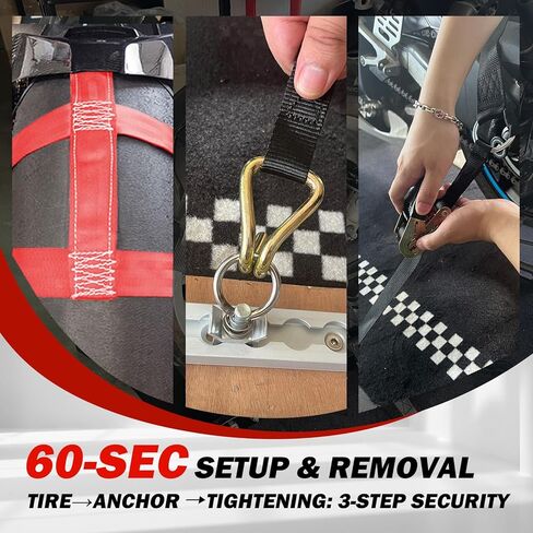 Universal Motorcycle Rear Wheel Tie Down Strap Transport Strap in Black in Saudi Arabia