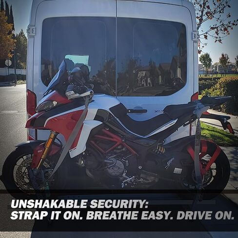 Universal Motorcycle Rear Wheel Tie Down Strap Transport Strap in Black in Saudi Arabia
