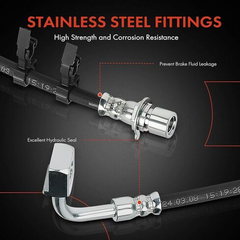 A-Premium Front Driver Side Brake Hydraulic Hose Compatible with Select Chevrolet and Cadillac Models - Camaro 2017-2022, ATS 2016-2017 - Replace# 84237978 in Saudi Arabia