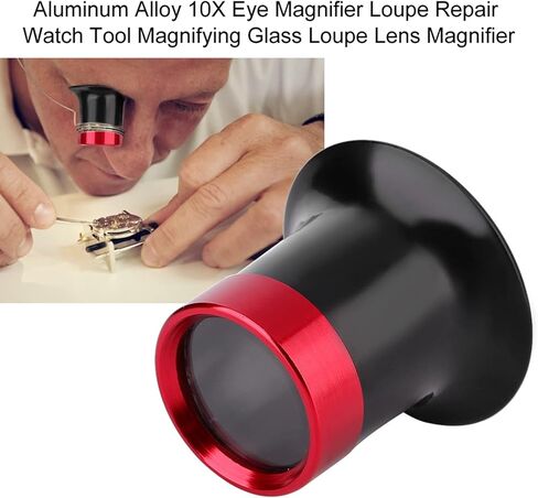 Magnifier for Watchmaker, 10X Jewelry Loop Magnifier, Aluminum Alloy Eye Magnifier Loupe Repair Watch Magnifying Glass Loupe Lens, Jewelers loupes in Saudi Arabia