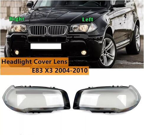Right/Left Car Headlight Lens Glass Lampcover Cover Lampshade Shell Compatible For BMW X3 E83 2004-2010 Headlight Cover Headlamp Shell(Right Side) in Saudi Arabia