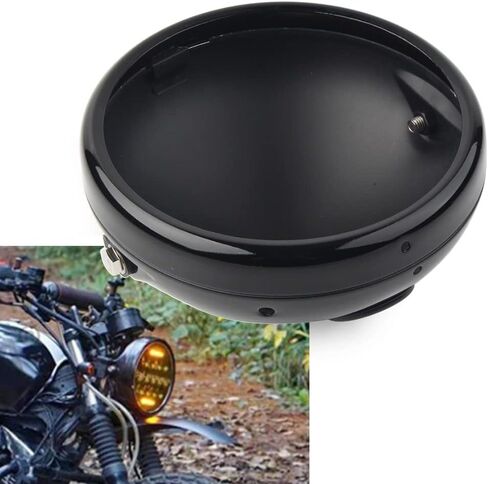 Chcury1 دراجة نارية 7 بوصات أمامية LED للتركيب على المصابيح الأمامية غطاء مصباح لنماذج Harley، أسود in Saudi Arabia