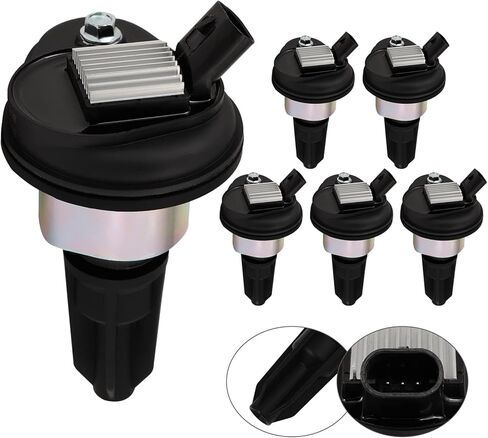 ECCPP Set of 6 Ignition Coils Pack for GMC Chevrolet Buick Isuzu Saab Trailblazer Envoy Rainer Colorado Canyon Envoy Hummer H3 OE Numbers 2.8L 3.5L 4.2L UF303 C1395 in Saudi Arabia