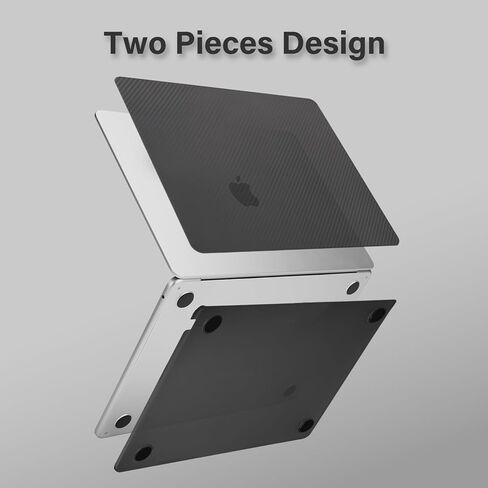 حافظة MOSISO متوافقة مع جهاز MacBook Air 13 بوصة 2025 2024 2023 2022 M4 A3240 M3 A3113 M2 A2681، هيكل صلب واقٍ من ألياف الكربون وغطاء لوحة مفاتيح لجهاز MacBook Air 13.6 بوصة، أسود in Saudi Arabia