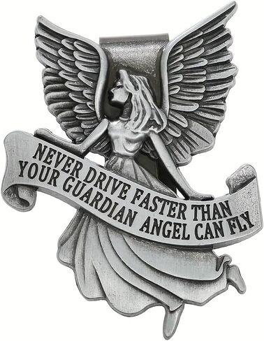 واقي من الشمس بمشبك من Guardian Angel - ملحق واقي من الشمس للسيارة من الفولاذ المقاوم للصدأ مع اقتباس ملهم، يناسب جميع المركبات، هدية سلامة قيادة متينة وأنيقة للأصدقاء in Saudi Arabia