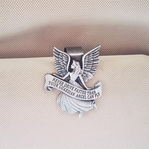 واقي من الشمس بمشبك من Guardian Angel - ملحق واقي من الشمس للسيارة من الفولاذ المقاوم للصدأ مع اقتباس ملهم، يناسب جميع المركبات، هدية سلامة قيادة متينة وأنيقة للأصدقاء in Saudi Arabia