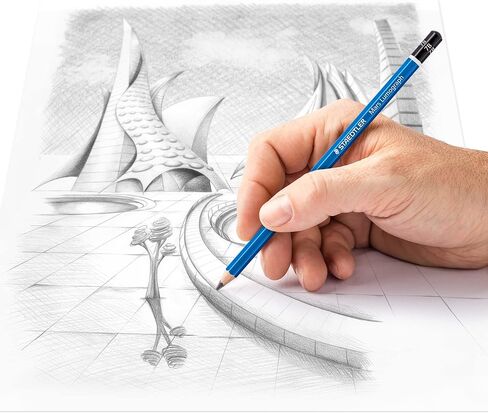 قلم رسم فني جرافيت من Staedtler Mars Lumograph 7B، ناعم ومقاوم للكسر، 12 عبوة، 100-7B in Saudi Arabia