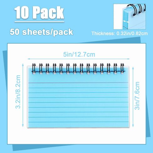 500 Pcs Spiral Index Cards, 3x5 Inch Flash Cards with Ring, Colored Ruled Note Card with Waterproof Covers, Spiral Bound Flashcards for Studying Office, to Do List (5 Colors) in Saudi Arabia