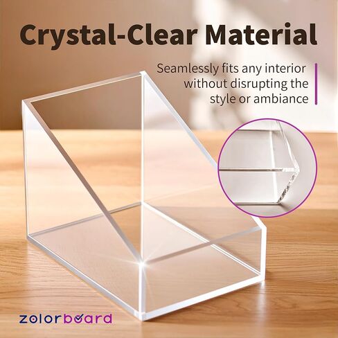 Desktop Card Holder – Premium Clear Acrylic Organizer | Holds 300+ 2.5" x 3" Cards | Slanted Design for Easy Access | Sleek Office Desk Accessory in Saudi Arabia