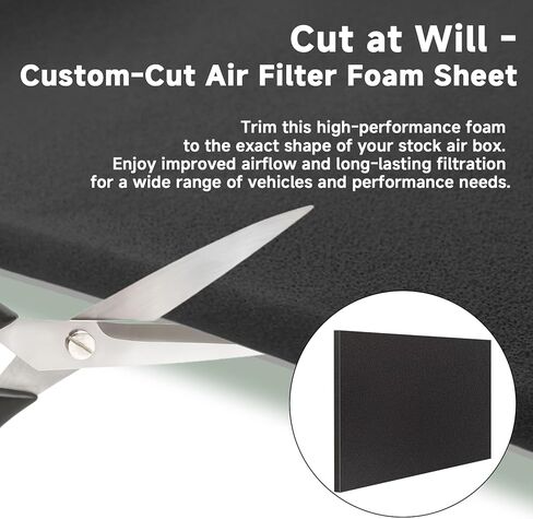 Foam Air Filter Material Sheet 15" X 18" X 5/8", 65-PPI Air Filter Foam, Reusable Filter Material for Most Motorcycle ATV Scooters, Dirt Bike, SXS, UTV Black (Black) in Saudi Arabia