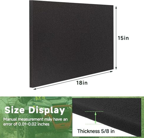Foam Air Filter Material Sheet 15" X 18" X 5/8", 65-PPI Air Filter Foam, Reusable Filter Material for Most Motorcycle ATV Scooters, Dirt Bike, SXS, UTV Black (Black) in Saudi Arabia