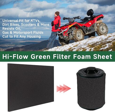 Foam Air Filter Material Sheet 15" X 18" X 5/8", 65-PPI Air Filter Foam, Reusable Filter Material for Most Motorcycle ATV Scooters, Dirt Bike, SXS, UTV Black (Black) in Saudi Arabia