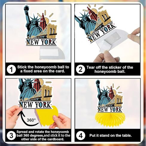 9 قطعة ديكور حفلات مدينة نيويورك الأمريكية Nyc قرص العسل المركزية ديكورات أمريكية موضوع لوازم طاولات الحفلات USA Nyc ديكور سيتي سكيب برودواي ديكور الحفلات in Kuwait
