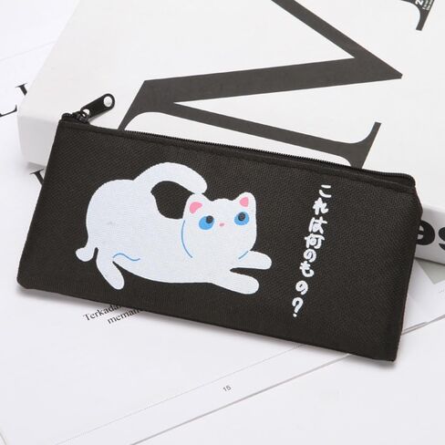 Large Capacity Oxford Cloth Pen Bag Canvas Pencil Case Cute Cartoon Cat Pencil Bag Pen Pencil Eraser Storage Bag in Saudi Arabia