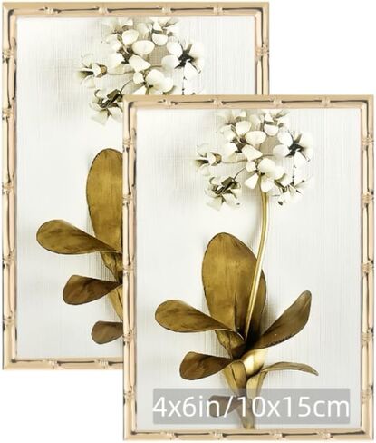 إطاران ذهبيان عائمان مقاس 8 × 10 لأحجام الصور (7 × 9، 6 × 8، 5 × 7)، إطارات صور عائمة 8 × 10 معدنية وزجاج، إطارات ذهبية لعلامات الزفاف/العائلة، إطار ذهبي رفيع يطفو واقفًا، مجموعة من 2 in Saudi Arabia