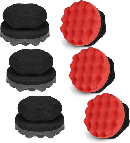 3 Pack Large Tire Dressing Applicator Pads, Wavy Contour Tire Polish Sponge for Applying Tire Shine,Tire Wet, Tire Gel, Or Tire Balm (Red, green, blue in Saudi Arabia