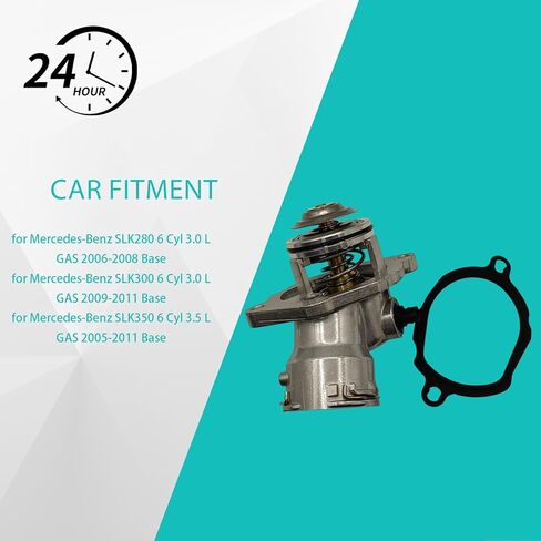 2722000415 ترقية مجموعة ترموستات تبريد المحرك من الألومنيوم مع مستشعر لمرسيدس بنز C230 C280 C300 C350 E350 ML350 GLK350 ML450 SLK280 2722000115 فضي 1 قطعة in Kuwait