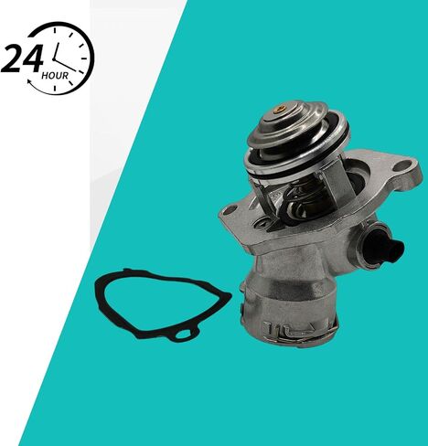 2722000415 ترقية مجموعة ترموستات تبريد المحرك من الألومنيوم مع مستشعر لمرسيدس بنز C230 C280 C300 C350 E350 ML350 GLK350 ML450 SLK280 2722000115 فضي 1 قطعة in Kuwait