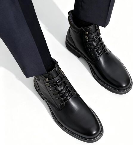 Jousen Mens Boots Premium Leather Cap Toe Casual Boots Chukka Dress Boots for Men in Kuwait