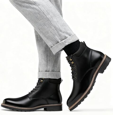 Jousen Mens Boots Premium Leather Cap Toe Casual Boots Chukka Dress Boots for Men in Kuwait