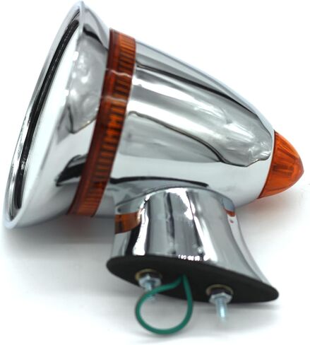 GT Style Chrome Bullet Sport Mirrors with LED – Universal Fit (Set of 2) – 5.5" Long, 4.4" Mirror Diameter in Saudi Arabia