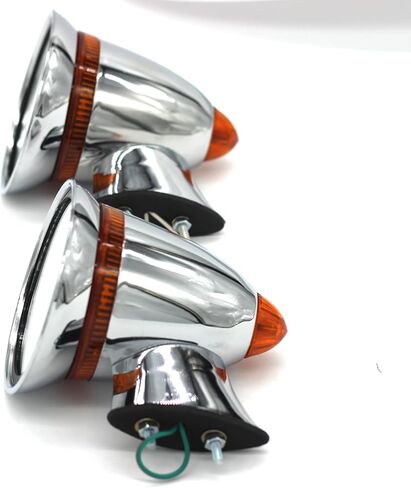 GT Style Chrome Bullet Sport Mirrors with LED – Universal Fit (Set of 2) – 5.5" Long, 4.4" Mirror Diameter in Saudi Arabia