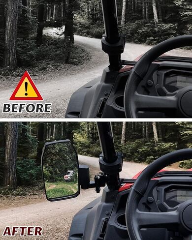 مرايا الرؤية الخلفية الجانبية القابلة للتعديل من SAUTVS متوافقة مع Honda Pioneer 1000-3 1000-5 1000-6 2016-2025، مرآة جانبية خارجية أوسع عالية الوضوح قابلة للطي مع ملحقات دعامة، قطعتان in Saudi Arabia